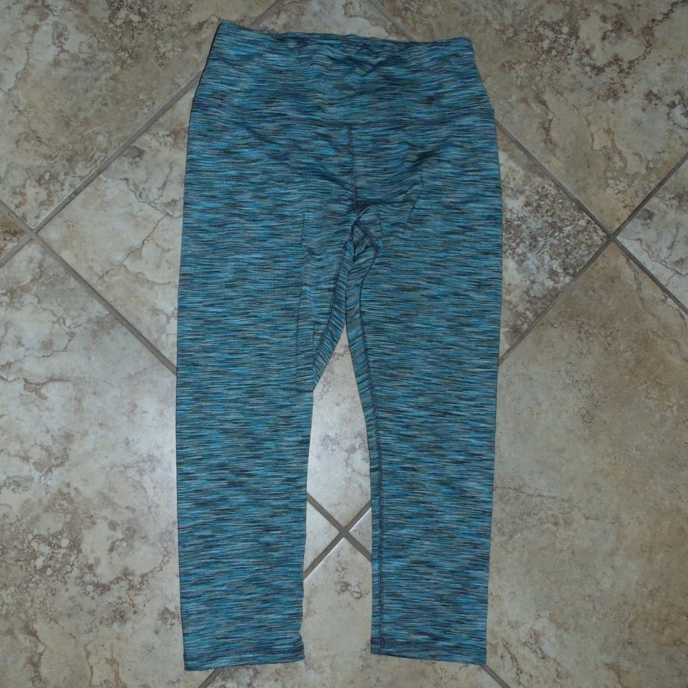 RBX Capri Leggings Womens Small Blue Space Dye Excellent Activewear Workout